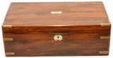ROSEWOOD CAMPAIGN STYLE LAP DESK 1891 H 7" L 19" D 10"