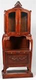 MAHOGANY CURIO CABINET, H 86 1/2", L 34", D 16"