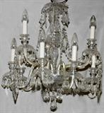 9 LIGHT CRYSTAL CHANDELIER H 34" DIA 28"
