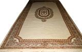 SIGNED INDO TABRIZ WOOL CARPET W 15' 3", L 27' 7"