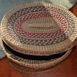Sweet grass woven basket with lid.