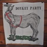 Amazing cloth vintage Pin-the-tail-on-the-donkey party w/tails vintage.