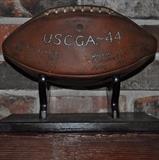 WOW -- United States Coast Guard USCGA - 1944 signed football on stand.