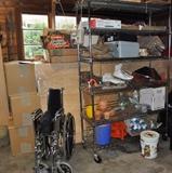 Wheel chair, lumber, ice skates, roller skates, cord reel, printer, DVD planter, etc.,  Sorry -- chrome rack is not for sale.  Don't blame me; I tried!