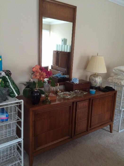 #11 Century furniture dresser w mirror 62x19x31 $350