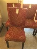 #18 (4) red parson dining chairs $30 each chair