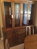 #8 Drexel solid wood china cabinet 60x19x30 $375