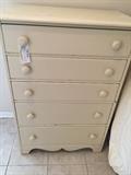 #7 white painted chest of drawers 33x18x46 $75 