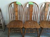 21 (4) Oak Carved Back Chairs $40 each chair —