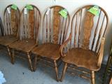 21 (4) Oak Carved Back Chairs $40 each chair —