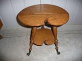 Quarter Sawn Oak Table with Three (3) Glass Ball and Claw Feet