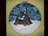 Needlework Winter Church Scene