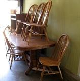 Solid wood table with (6) chairs