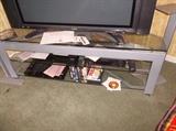 TV stand with controller and DVD players