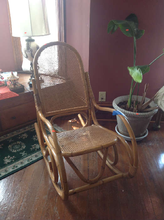 Vintage Rattan bentwood rocker