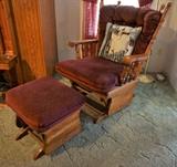 Glider rocker and ottoman