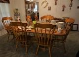 Oak dining table and chairs