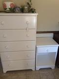 Five drawer chest with matching night stand