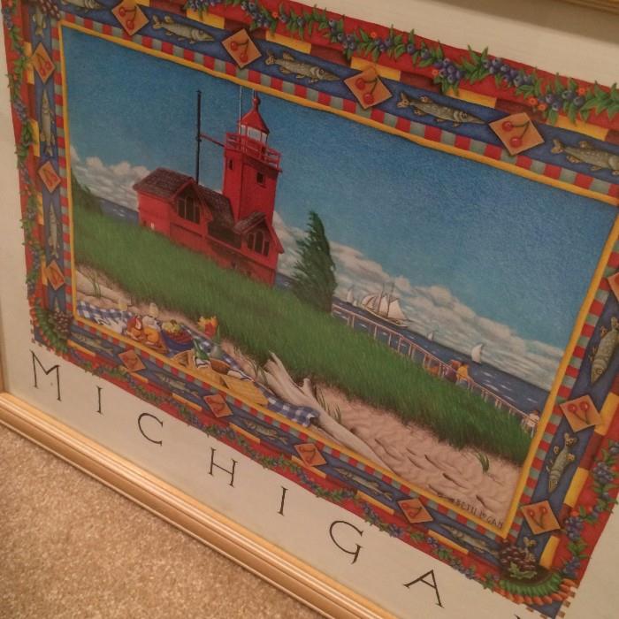 Michigan framed art
