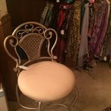 Vanity stool; scarf selections