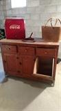 Neat Old Kitchen Cupboard Base, Antique Coke Cooler...