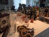 Barware and collectible liquor bottles