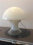 Glass mushroom lamps, one of a pair 
