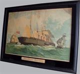 C/1890's litho of "The Great Eastern", British side wheeler (Laid the Atlantic Telegraph Cable) 