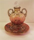 Sample of many Moser Decorated Cranberry Glass Table Articles