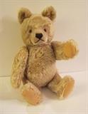 C/1960's Blonde Mohair Steiff Teddy Bear w/ear tag and Growler, jointed, 19", felt pads