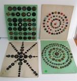 Collection of Victorian carded buttons including Metallic, Jet, inlaid, etc. also includes a card album full 