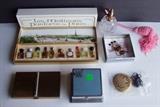 Vintage Kramer compact w/jewels ~ 3 pc. Ladies lot including Waterford perfume, compact and powder box ~ C/1960's mini French Perfume set w/perfume