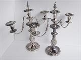 Pr of 18th C Replica SP Candelabras with Snuffers