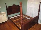 Exceptional antique 4-poster bed (white dresser-not in sale)