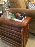 Unique storage end table/magazine rack; decoy; gas lamp