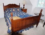 Queen Acorn Poster Bed &  Mattress Set
