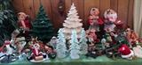 Christmas Anna Lee, Vintage Ice Skates, Ceramic trees