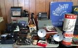 Vintage Cameras.  Super 8 Movie, Brownie, Polaroids, Projector, Screen, etc.