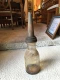 Vintage Glass Oil Bottle with Spout