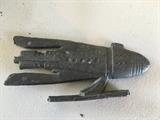 Vintage metal toy spaceship.