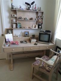 Desk with Matching Chair, also matching wall shelf, bookcase and telephone table