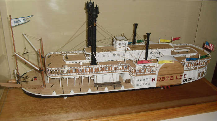 Robert E Lee Steamboat Model in Case