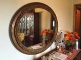 Framed oval mirror