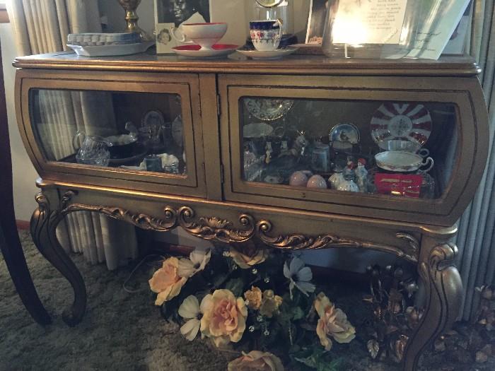 queen anne style display cabinet