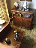 Small wood side bar or display cabinet