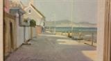 Michael Lynch, "Afternoon on the Boardwalk, Lyme Regis, Great Britain", 1984, Oil on canvas, 15x18, signed lower left