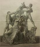 Francesco Piranesi, (1756-1810) "Farnese Bull", c. 1770-1810.  Plate: 21 7/16" x 30 5/16"; Sheet: 28 1/4x 18 7/8"