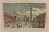 Antonio Vicentini, "Areae majoris S. Marci Prospectus ad Temptum ejusdem", color etching 11x15 framed.