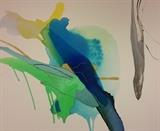 acrylic, enamel, charcoal and marker on raw canvas, 72" x 72" on beveled stretcher bar.