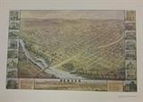 DENVER: 1874 - This fully colored lithograph shows Denver's growth and the Cherry Creek. 17 7/8" x 28"